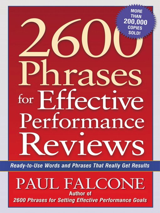 Title details for 2600 Phrases for Effective Performance Reviews by Paul Falcone - Available
